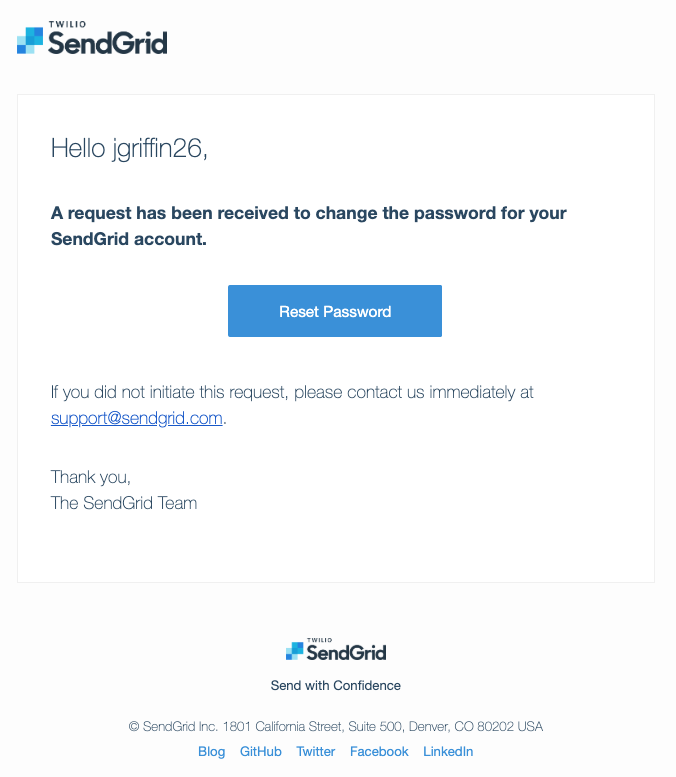 Transactional email reset password