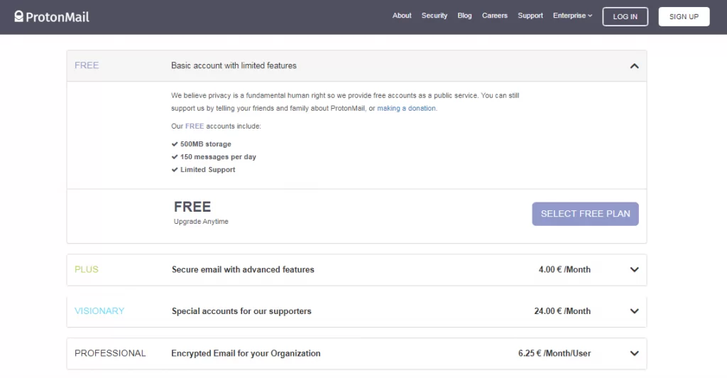protonmail features